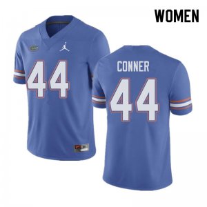 Women's Florida Gators #44 Garrett Conner NCAA Jordan Brand Blue Authentic Stitched College Football Jersey WGJ4362EB